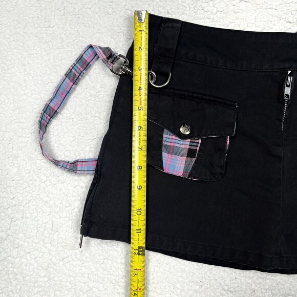 Y2K Lip Service 2003 Punk & Disorderly Plaid Mini Skirt Mall Goth Vtg Hot Topic - Picture 12 of 16